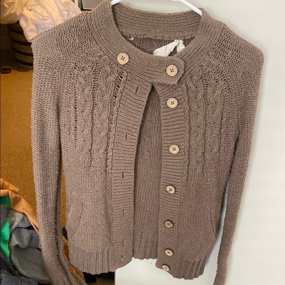 Cozy Brown Cable Knit Sweater